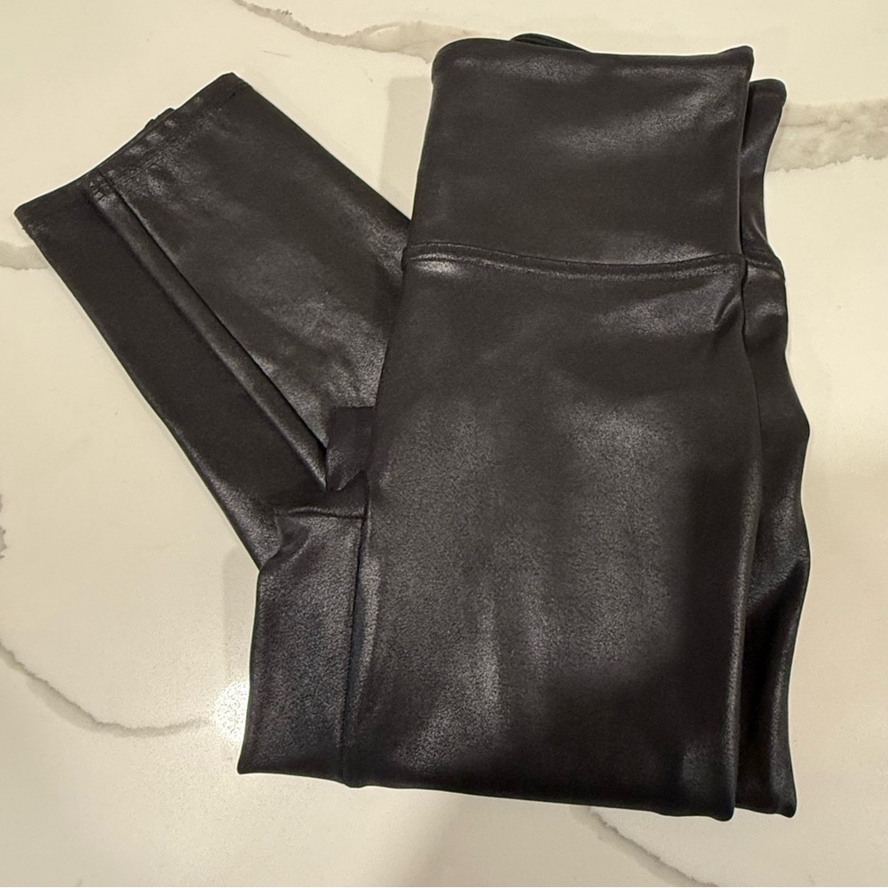 Spanx Women's‎ Faux Leather Leggings Black Size Small Slimming Pants